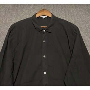 James perse button up shirt long sleeve black lightweight size 3 cotton read